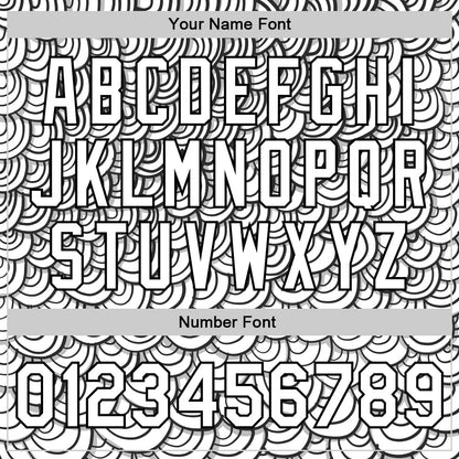 Custom White Black 3D Pattern Design Abstract Doodle Line Art Authentic Baseball Jersey - Sky-Custom