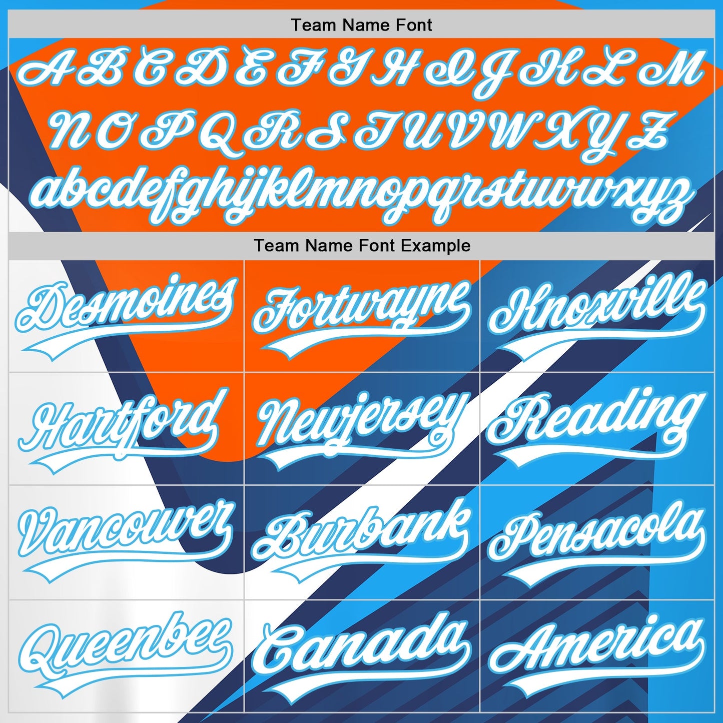 Custom Navy White Orange-Sky Blue 3D Pattern Design Abstract Sport Authentic Baseball Jersey - Sky-Custom