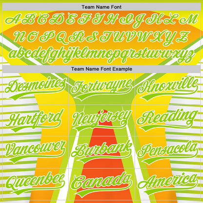Custom Orange Neon Green-White 3D Pattern Design Abstract Sport Authentic Baseball Jersey - Sky-Custom