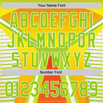 Custom Orange Neon Green-White 3D Pattern Design Abstract Sport Authentic Baseball Jersey - Sky-Custom