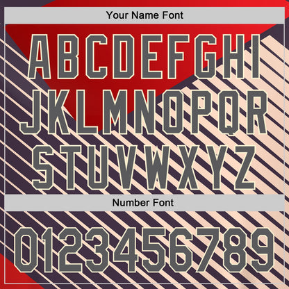 Custom Red Steel Gray=Cream 3D Pattern Design Abstract Sport Authentic Baseball Jersey - Sky-Custom
