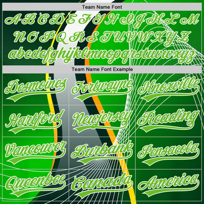 Custom Aurora Green Green-White 3D Pattern Design Abstract Sport Authentic Baseball Jersey - Sky-Custom