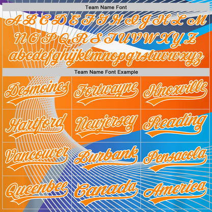Custom Light Blue Bay Orange-White 3D Pattern Design Abstract Sport Authentic Baseball Jersey - Sky-Custom