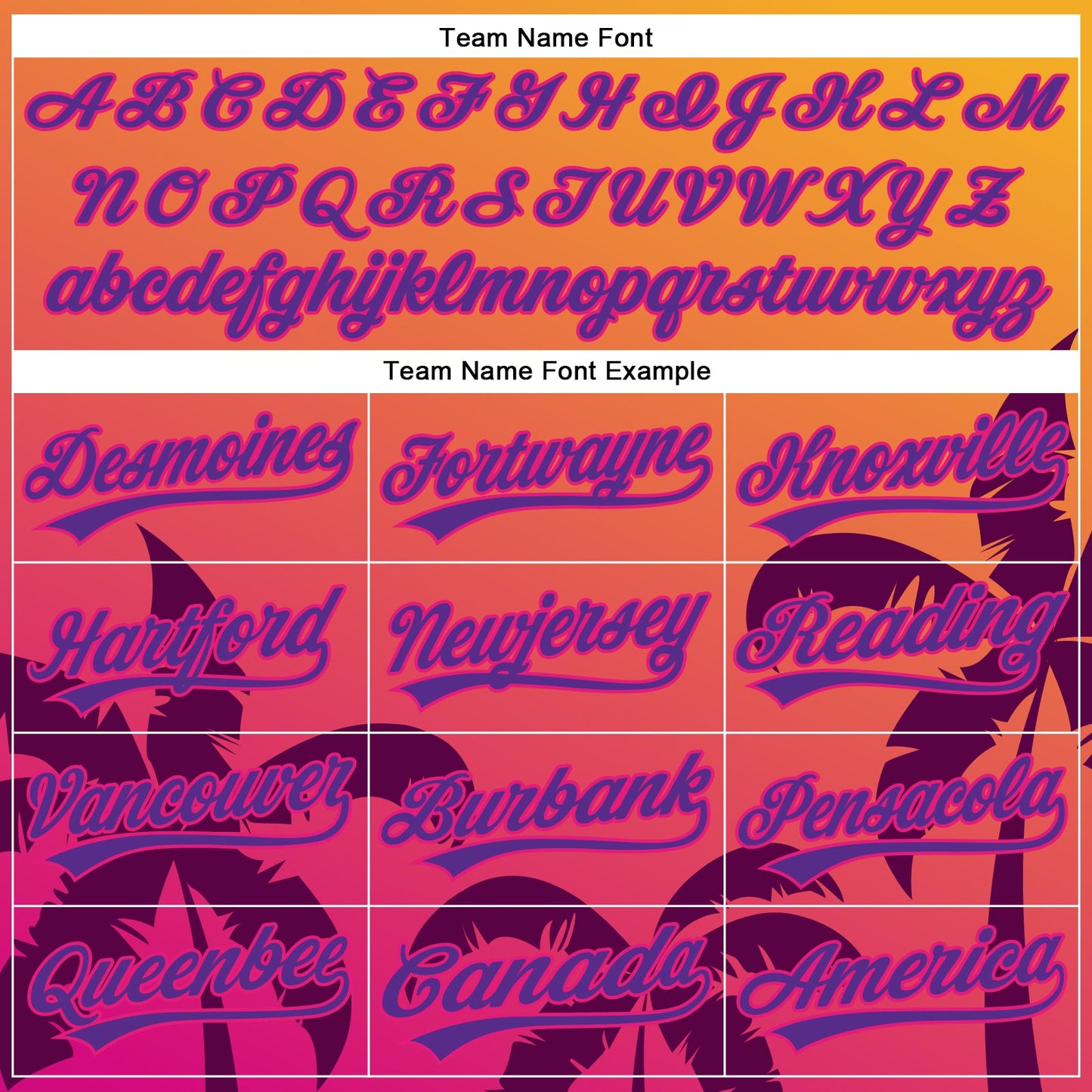 Custom Gold Purple-Hot Pink 3D Pattern Design Hawaii Palm Trees Authentic Baseball Jersey - Sky-Custom