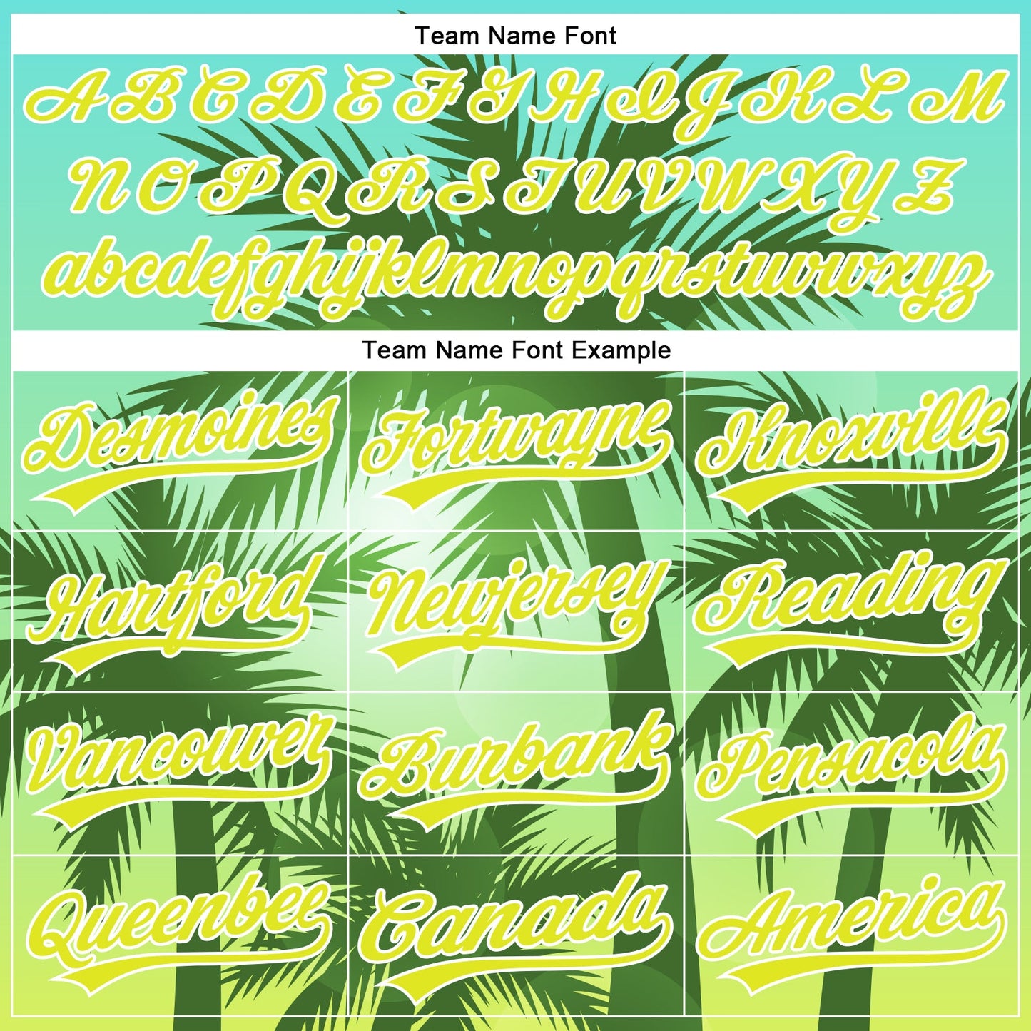 Custom Light Blue Neon Yellow-White 3D Pattern Design Hawaii Palm Trees Authentic Baseball Jersey - Sky-Custom