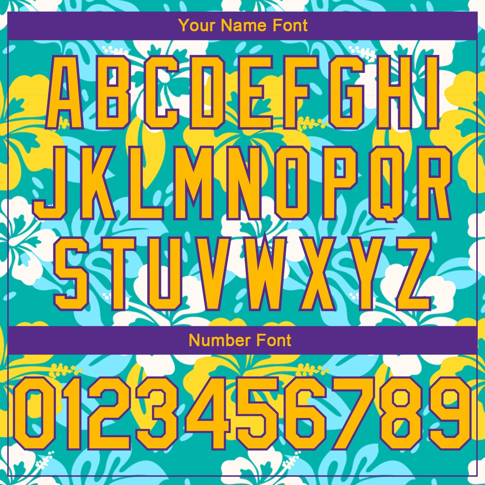 Custom Aqua Gold-Purple 3D Pattern Hawaii Flowers Authentic Basketball Jersey - Sky-Custom