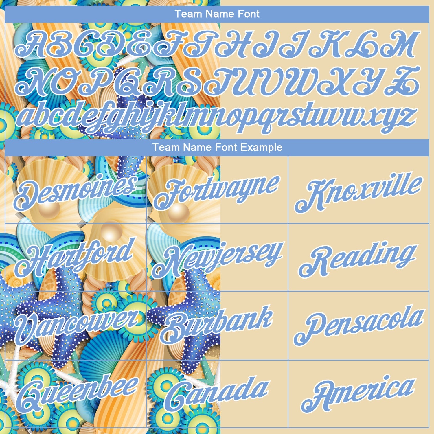 Custom City Cream Light Blue-White 3D Pattern Beach Seashells And Starfishes Authentic Basketball Jersey - Sky-Custom
