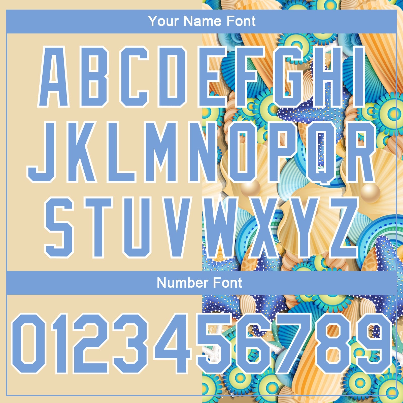 Custom City Cream Light Blue-White 3D Pattern Beach Seashells And Starfishes Authentic Basketball Jersey - Sky-Custom