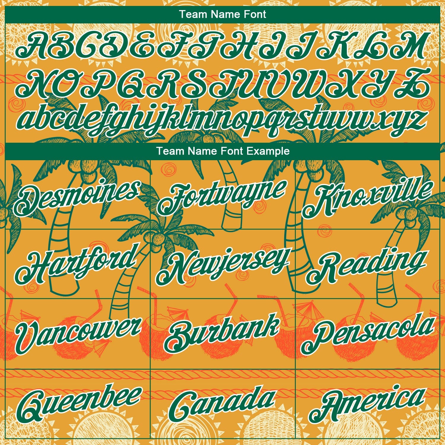 Custom Bay Orange Kelly Green-White 3D Pattern Hawaii Beach Palm Trees Authentic Basketball Jersey - Sky-Custom
