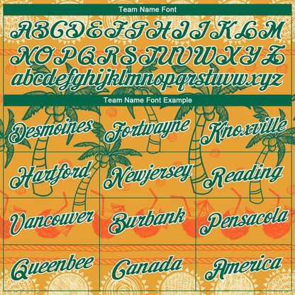 Custom Bay Orange Kelly Green-White 3D Pattern Hawaii Beach Palm Trees Authentic Basketball Jersey - Sky-Custom