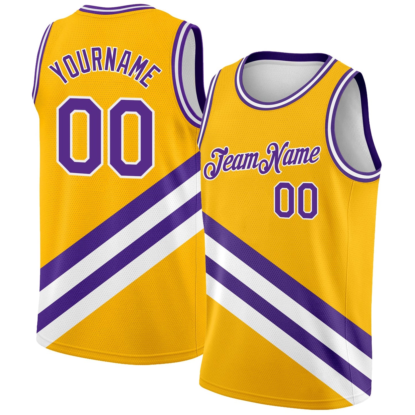 Custom Gold Purple-White Modern Authentic City Edition Basketball Jersey - Sky-Custom