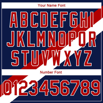 Custom Navy Red-White Modern Authentic City Edition Basketball Jersey - Sky-Custom