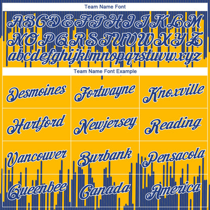 Custom Gold White-Royal Abstract Vertical Lines Authentic City Edition Basketball Jersey - Sky-Custom