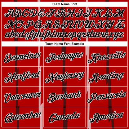 Custom Red Black-White Lines Authentic City Edition Basketball Jersey - Sky-Custom