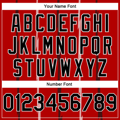 Custom Red Black-White Lines Authentic City Edition Basketball Jersey - Sky-Custom