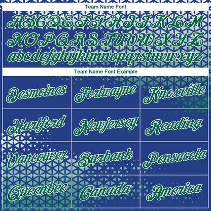 Custom Royal Kelly Green-White Triangle Shapes Authentic City Edition Basketball Jersey - Sky-Custom
