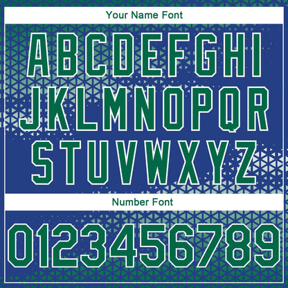 Custom Royal Kelly Green-White Triangle Shapes Authentic City Edition Basketball Jersey - Sky-Custom