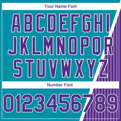 Custom Teal Purple-White Triangle Pinstripes Authentic City Edition Basketball Jersey - Sky-Custom