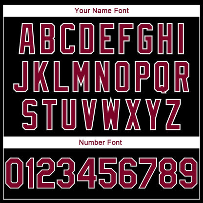 Custom Black Maroon-White Side Stripes Authentic City Edition Basketball Jersey - Sky-Custom