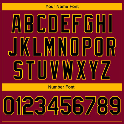 Custom Maroon Black-Gold Side Stripes Authentic City Edition Basketball Jersey - Sky-Custom