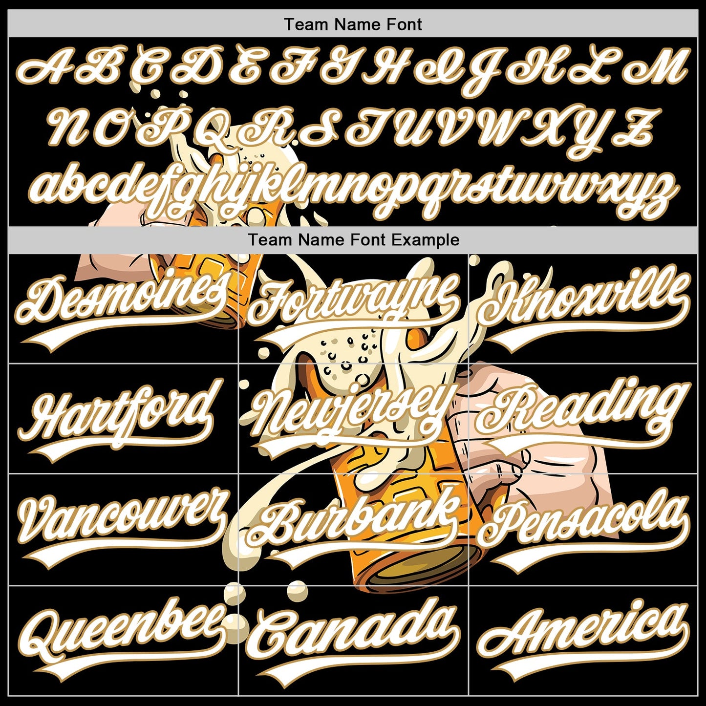 Custom Black White-Old Gold 3D Pattern Design Beer Festival Authentic Baseball Jersey - Sky-Custom