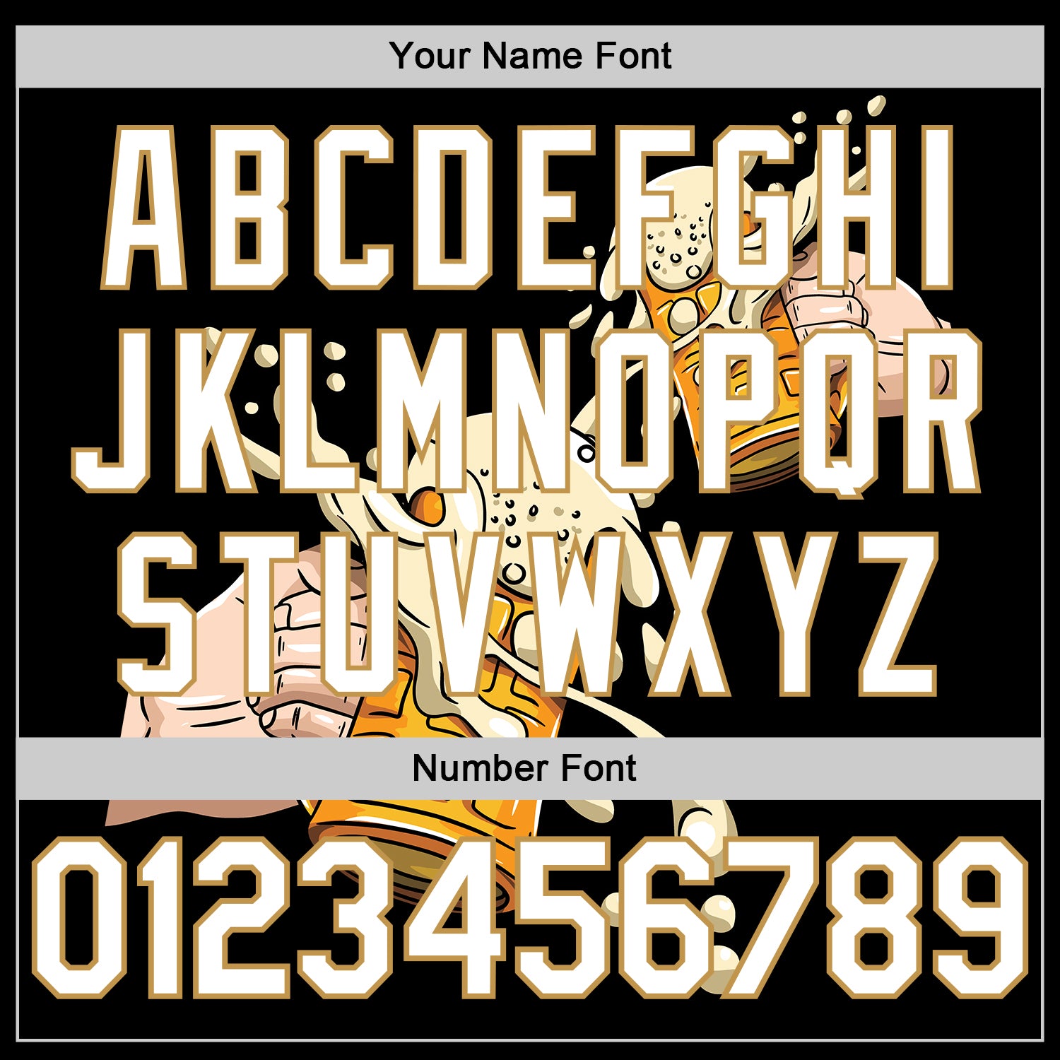 Custom Black White-Old Gold 3D Pattern Design Beer Festival Authentic Baseball Jersey - Sky-Custom