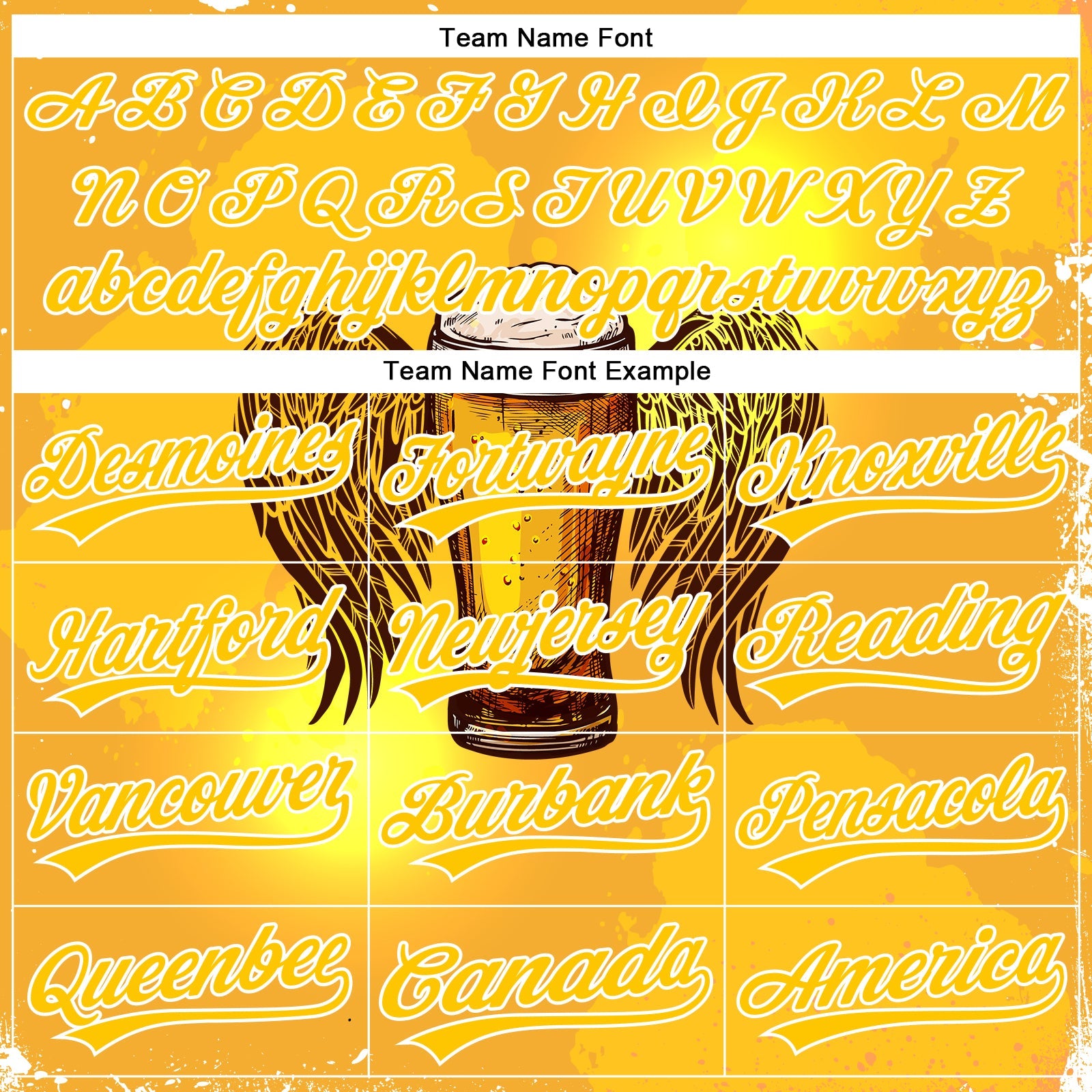 Custom Yellow White 3D Pattern Design Beer Authentic Baseball Jersey - Sky-Custom