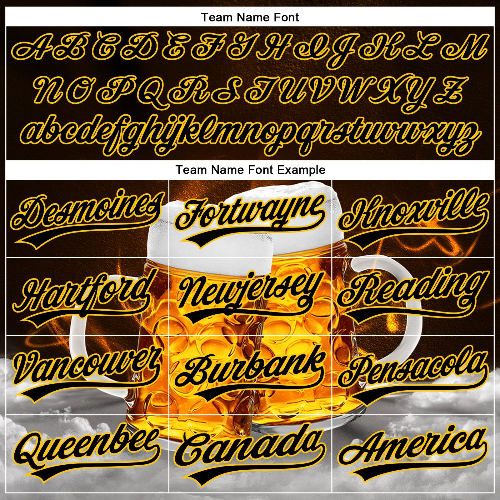 Custom Black Yellow 3D Pattern Design Beer Festival Authentic Baseball Jersey - Sky-Custom