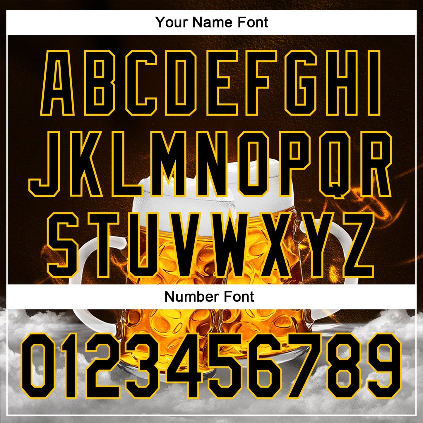 Custom Black Yellow 3D Pattern Design Beer Festival Authentic Baseball Jersey - Sky-Custom
