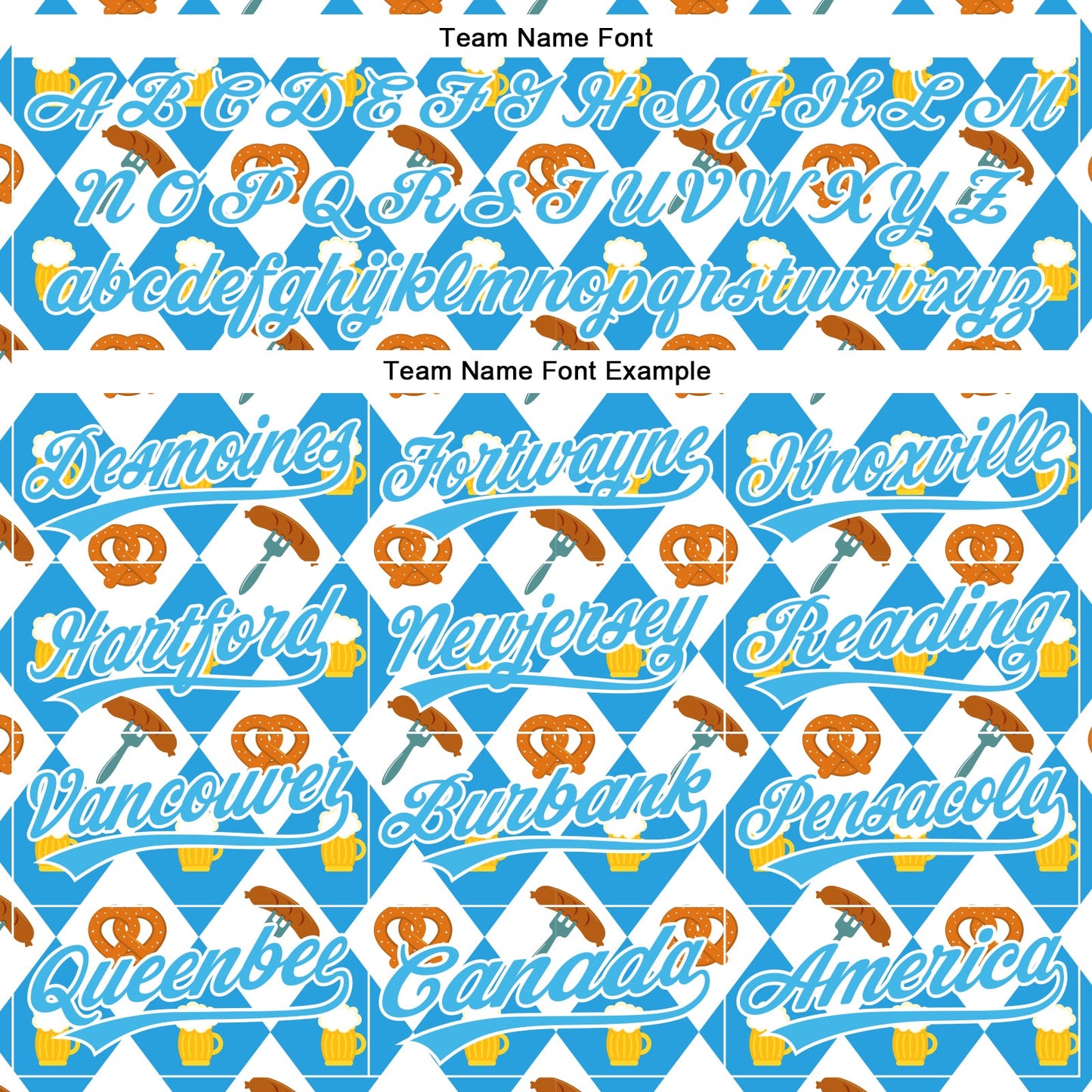 Custom White Sky Blue 3D Pattern Design Beer Festival Authentic Baseball Jersey - Sky-Custom