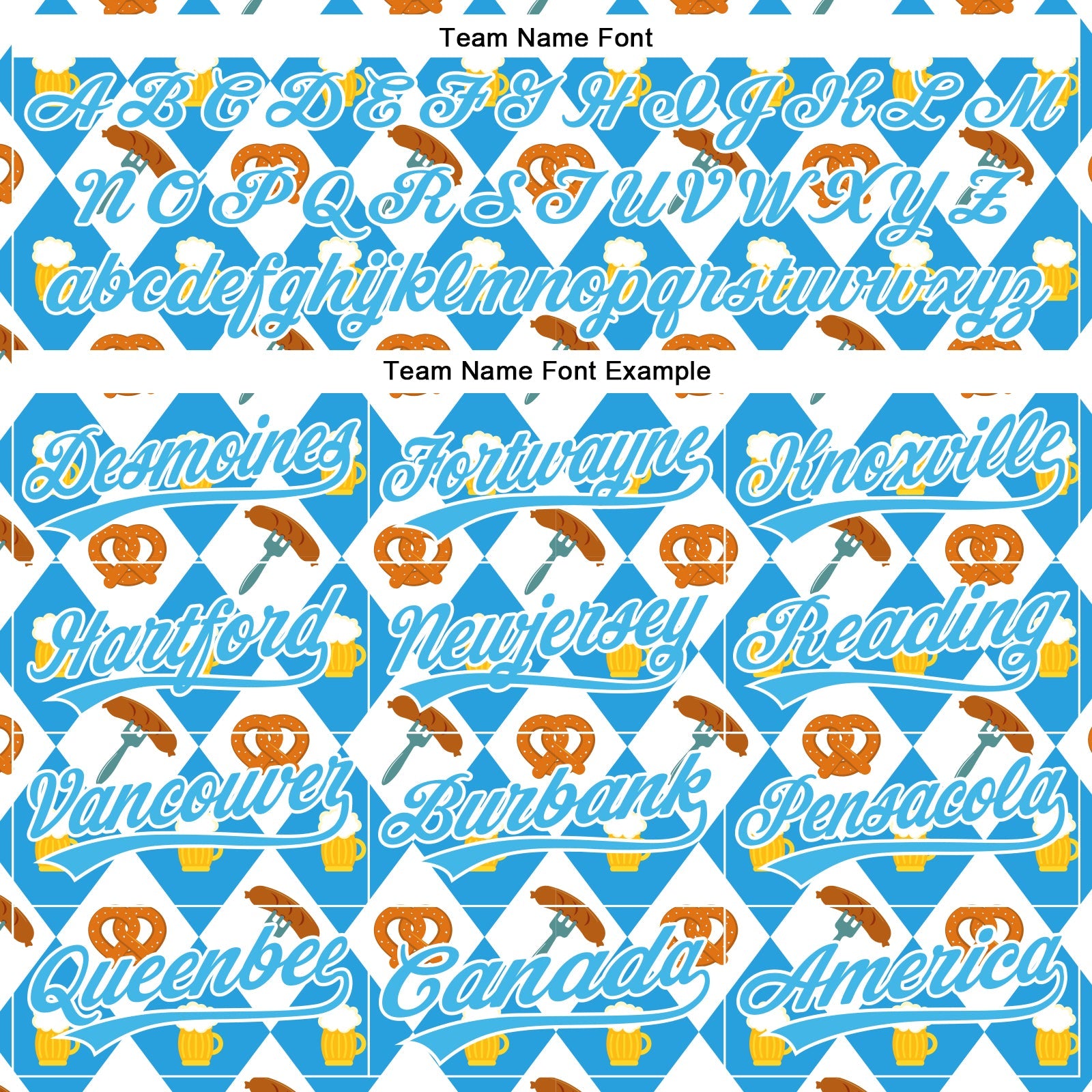 Custom White Sky Blue 3D Pattern Design Beer Festival Authentic Baseball Jersey - Sky-Custom