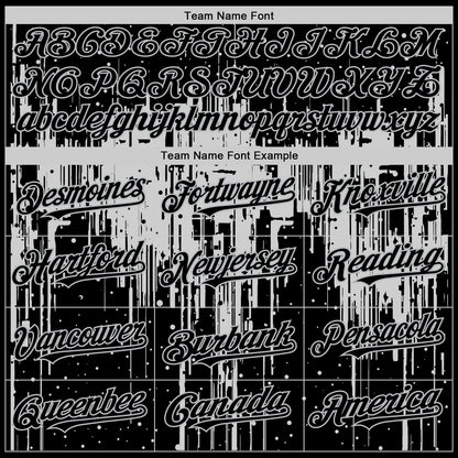 Custom Black Gray 3D Pattern Design Dripping Splatter Art Authentic Baseball Jersey - Sky-Custom