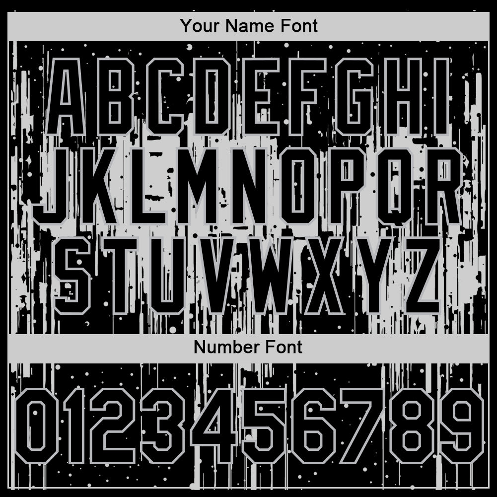 Custom Black Gray 3D Pattern Design Dripping Splatter Art Authentic Baseball Jersey - Sky-Custom