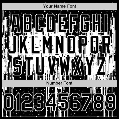 Custom Black White 3D Pattern Design Dripping Splatter Art Authentic Baseball Jersey - Sky-Custom