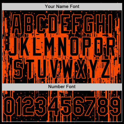 Custom Black Orange 3D Pattern Design Dripping Splatter Art Authentic Baseball Jersey - Sky-Custom
