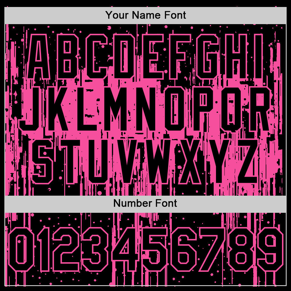 Custom Black Pink 3D Pattern Design Dripping Splatter Art Authentic Baseball Jersey - Sky-Custom