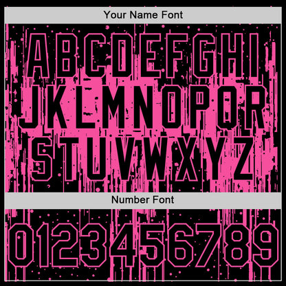 Custom Black Pink 3D Pattern Design Dripping Splatter Art Authentic Baseball Jersey - Sky-Custom
