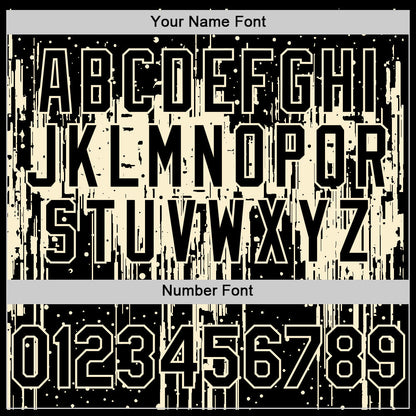 Custom Black Cream 3D Pattern Design Dripping Splatter Art Authentic Baseball Jersey - Sky-Custom