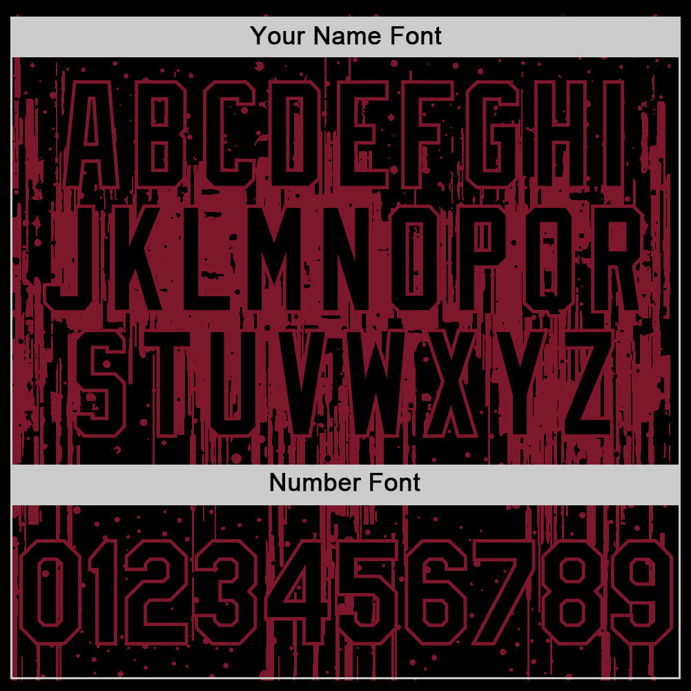 Custom Black Crimson 3D Pattern Design Dripping Splatter Art Authentic Baseball Jersey - Sky-Custom