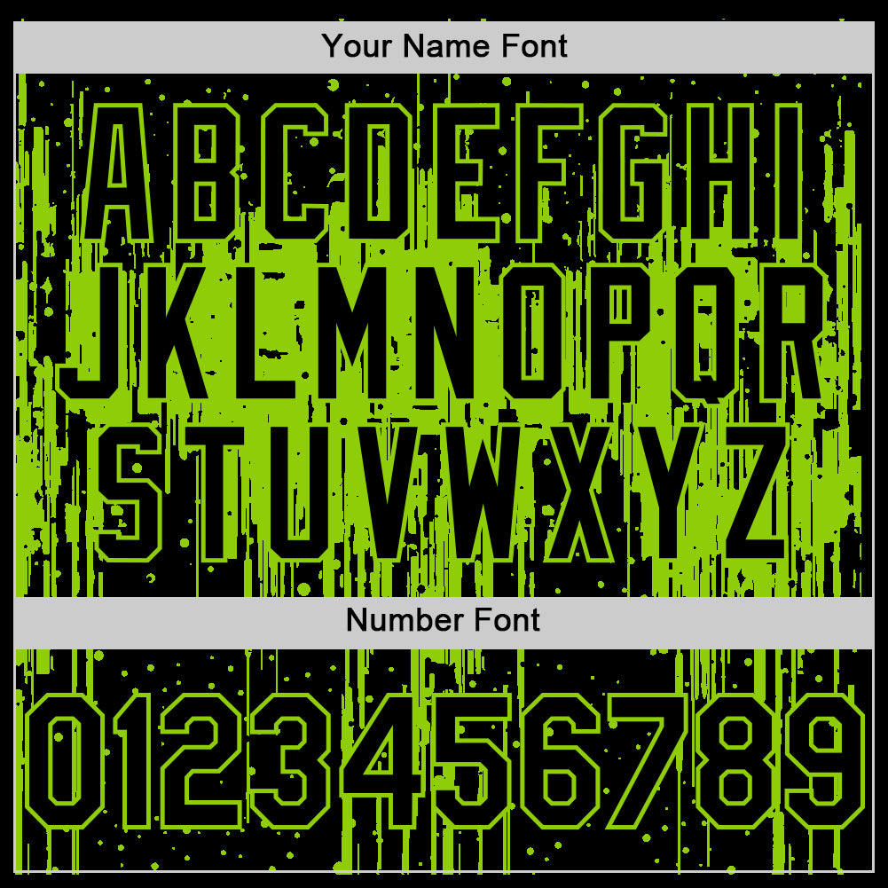 Custom Black Neon Green 3D Pattern Design Dripping Splatter Art Authentic Baseball Jersey - Sky-Custom