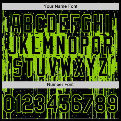 Custom Black Neon Green 3D Pattern Design Dripping Splatter Art Authentic Baseball Jersey - Sky-Custom