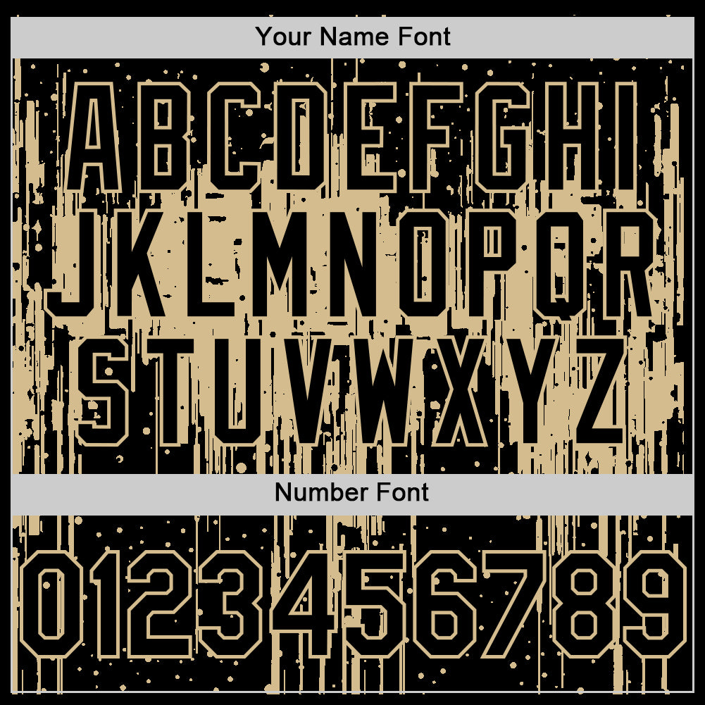 Custom Black Vegas Gold 3D Pattern Design Dripping Splatter Art Authentic Baseball Jersey - Sky-Custom