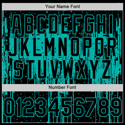 Custom Black Aqua 3D Pattern Design Dripping Splatter Art Authentic Baseball Jersey - Sky-Custom