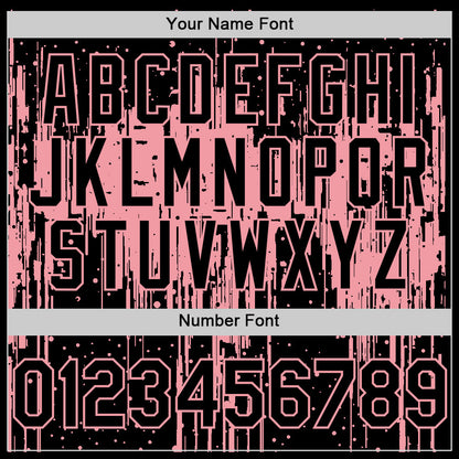 Custom Black Medium Pink 3D Pattern Design Dripping Splatter Art Authentic Baseball Jersey - Sky-Custom