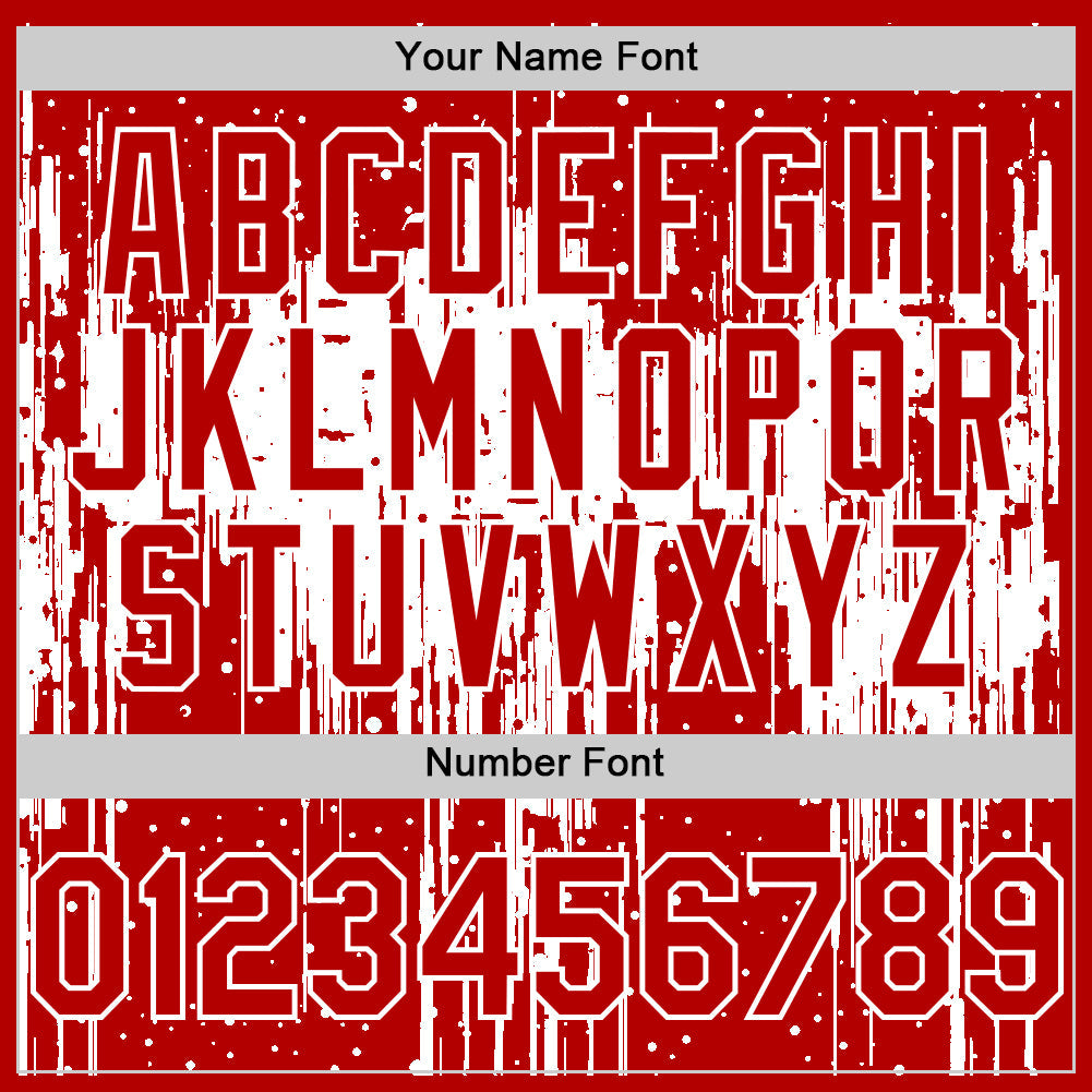 Custom Red White 3D Pattern Design Dripping Splatter Art Authentic Baseball Jersey - Sky-Custom