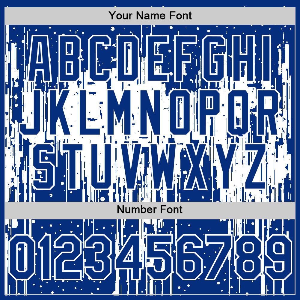 Custom Royal White 3D Pattern Design Dripping Splatter Art Authentic Baseball Jersey - Sky-Custom