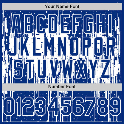 Custom Royal White 3D Pattern Design Dripping Splatter Art Authentic Baseball Jersey - Sky-Custom