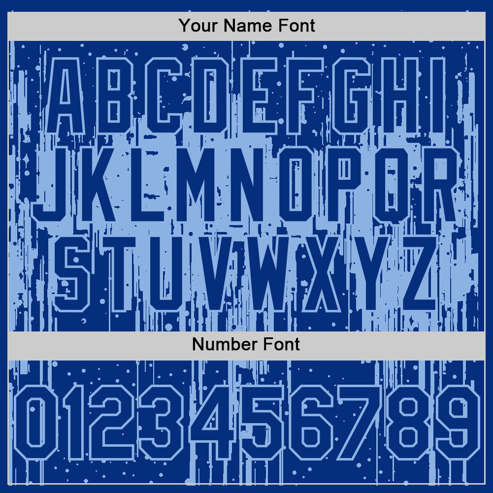 Custom Royal Light Blue 3D Pattern Design Dripping Splatter Art Authentic Baseball Jersey - Sky-Custom