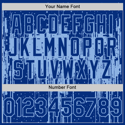 Custom Royal Light Blue 3D Pattern Design Dripping Splatter Art Authentic Baseball Jersey - Sky-Custom