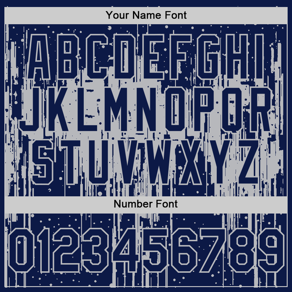 Custom Navy Gray 3D Pattern Design Dripping Splatter Art Authentic Baseball Jersey - Sky-Custom